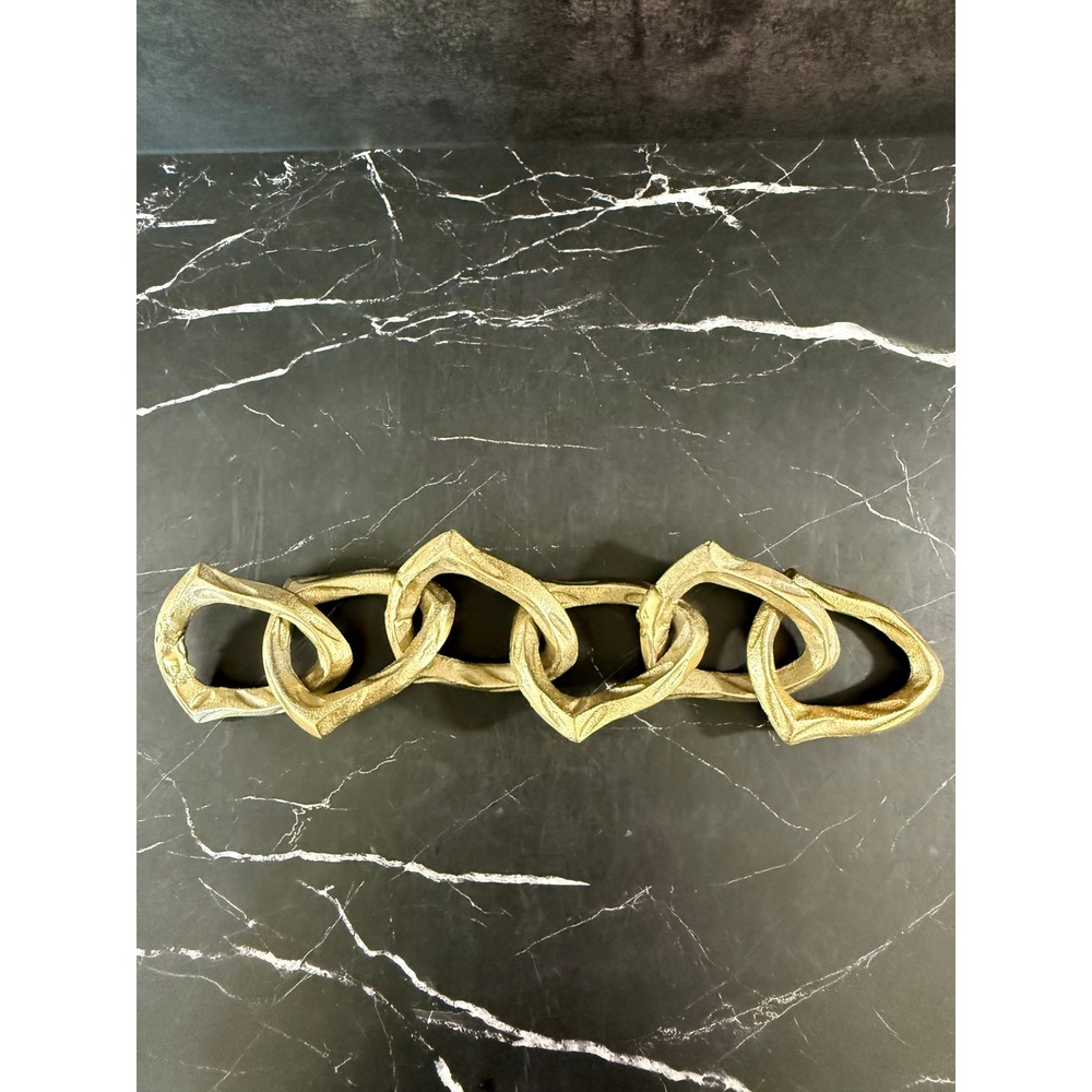 Gold Textured Metal Decorative 6-Link Sculpture Chain 17 X 3.5